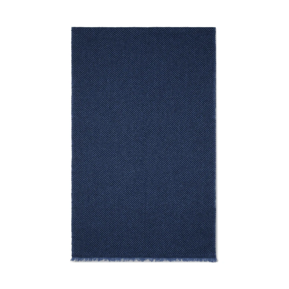 Brunello Cucinelli Marinblå Cashmere Textured Scarf Blue, Dam