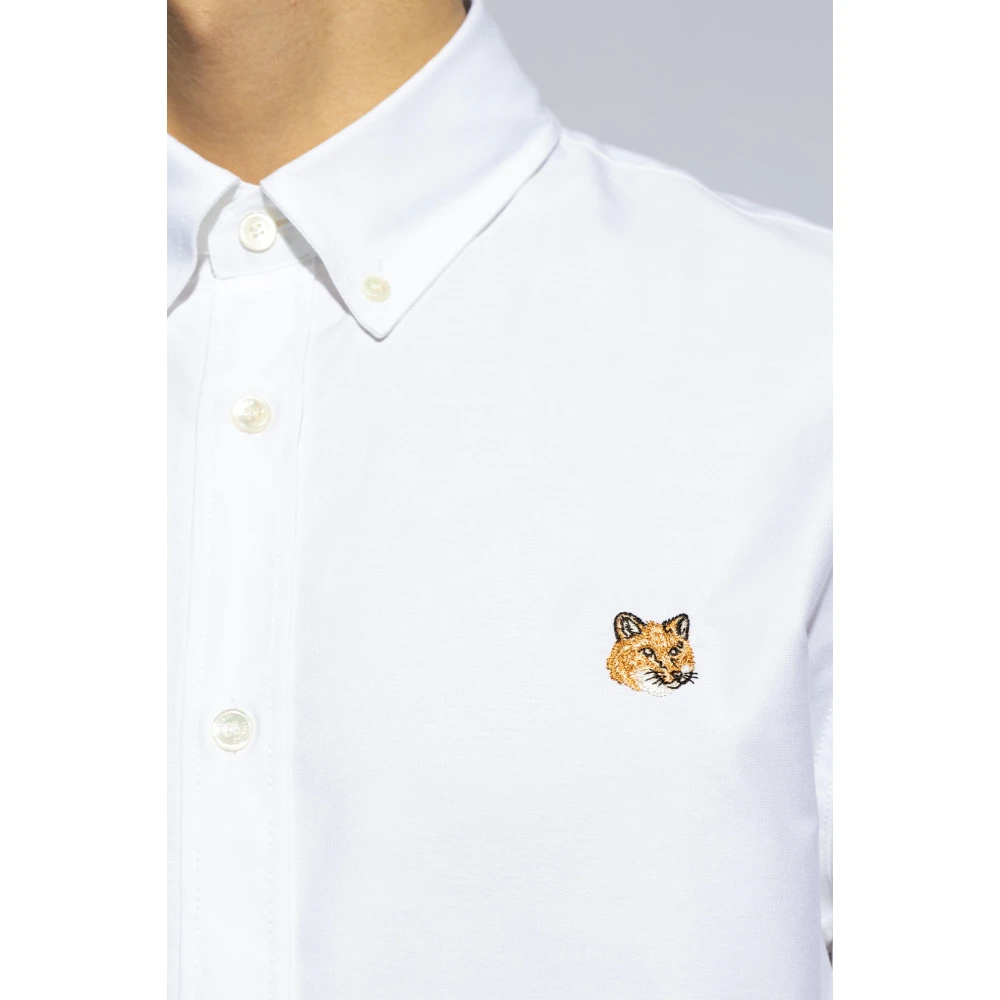 Maison Kitsuné Shirt met logo White Heren