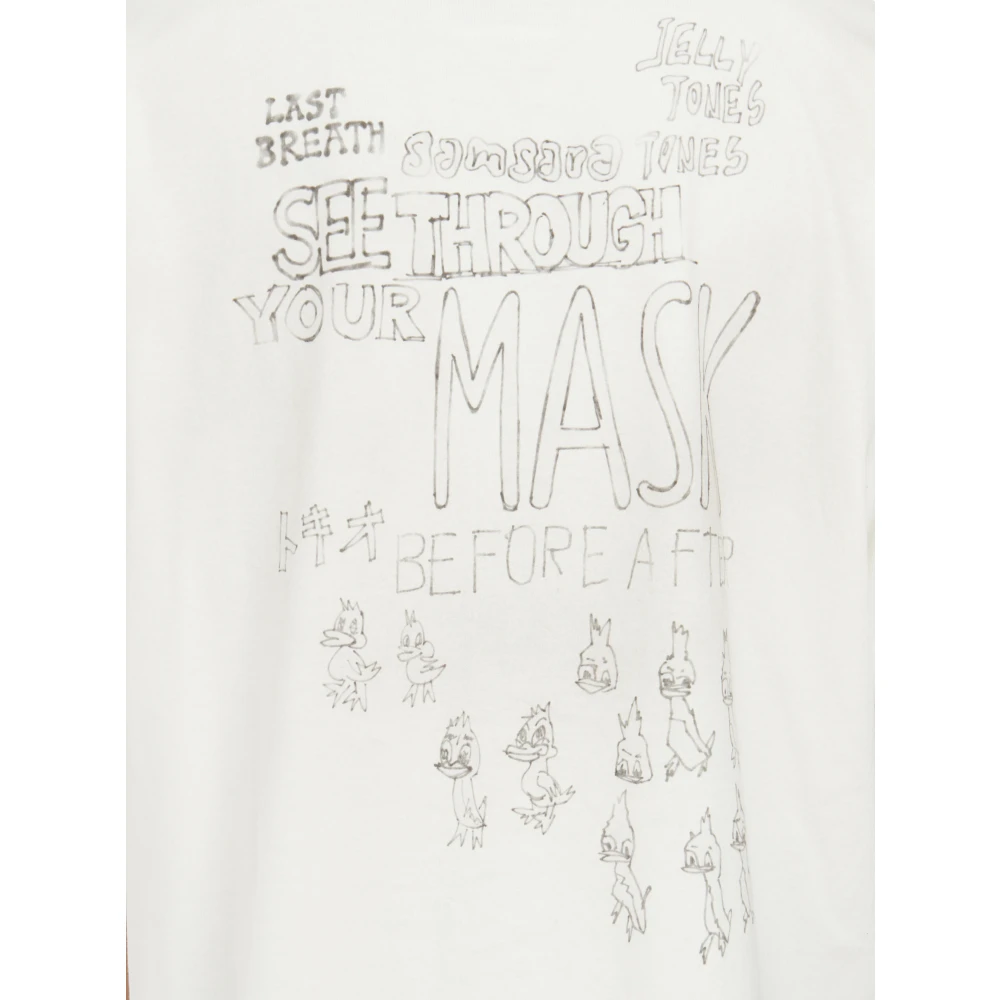 Mihara Yasuhiro Versleten Katoenen T-Shirt White Heren