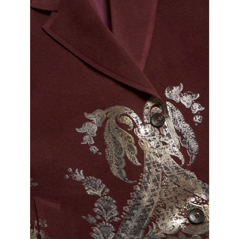 ETRO Paisley Print Metallic Jas Purple Dames