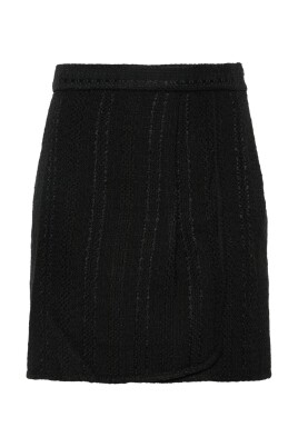 black-cotton-blend-knitted-short-skirt