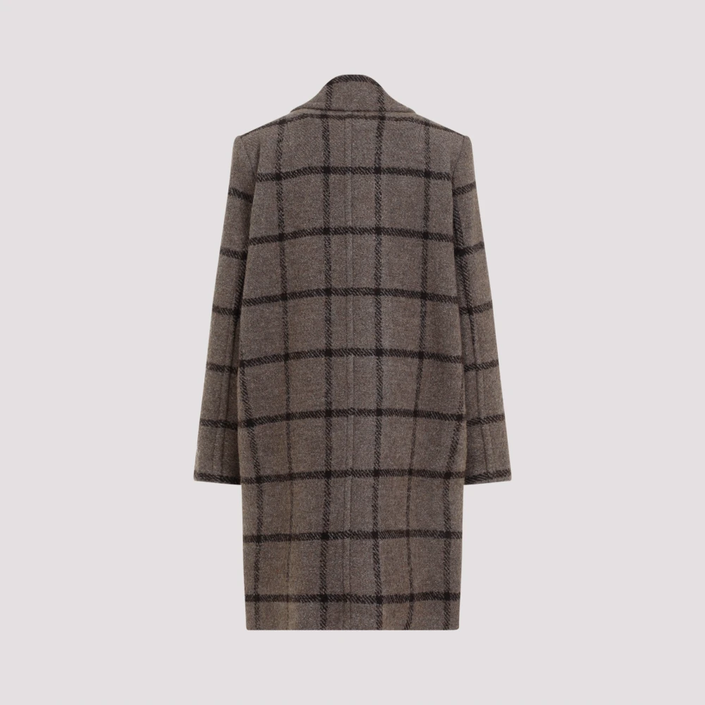 Patou Elegante Grijze Wollen Jas Gray Dames