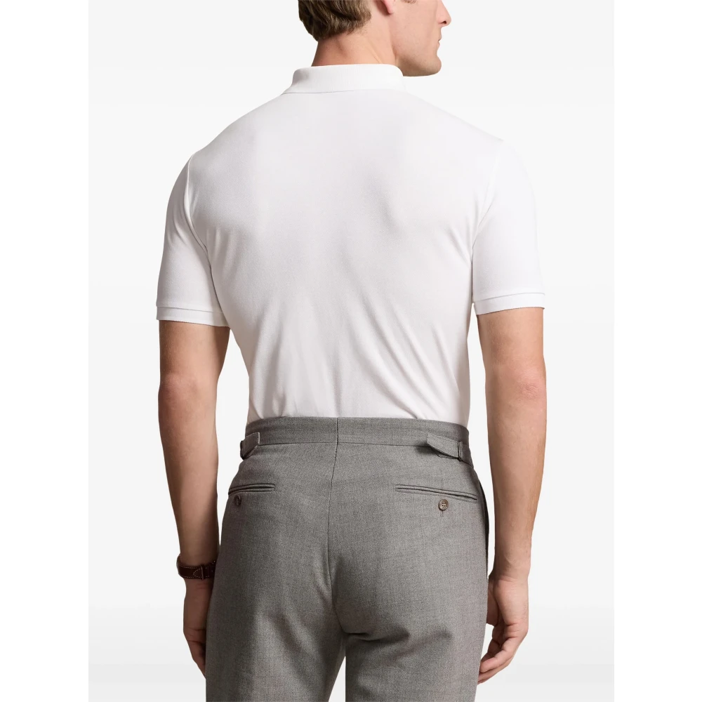 Polo Ralph Lauren Stretch Katoen Mesh Slim Fit Polo White Heren