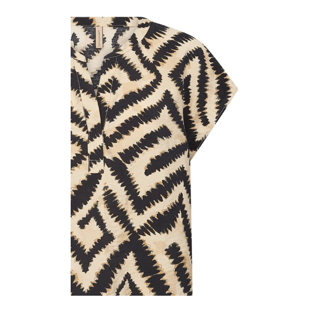 Soyaconcept Geometrische Print V-Hals Shirt Multicolor Dames