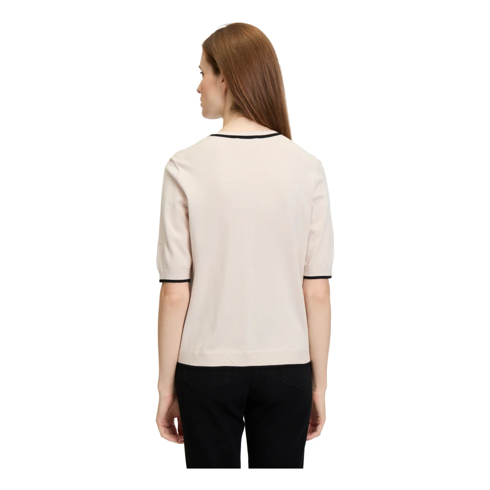 Betty Barclay Moderne Grafische Gebreide Trui Beige Dames