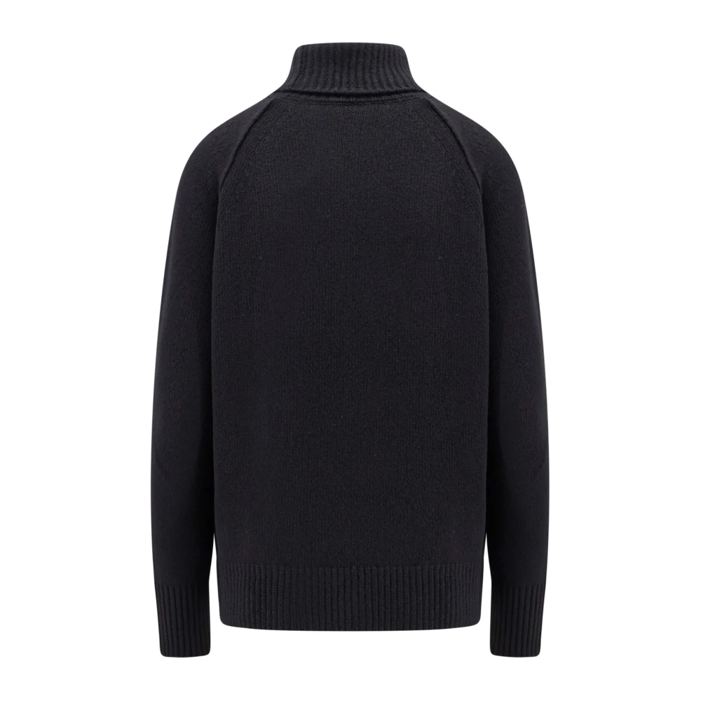 Moncler Wol Kasjmier Geborduurde Trui Black Dames