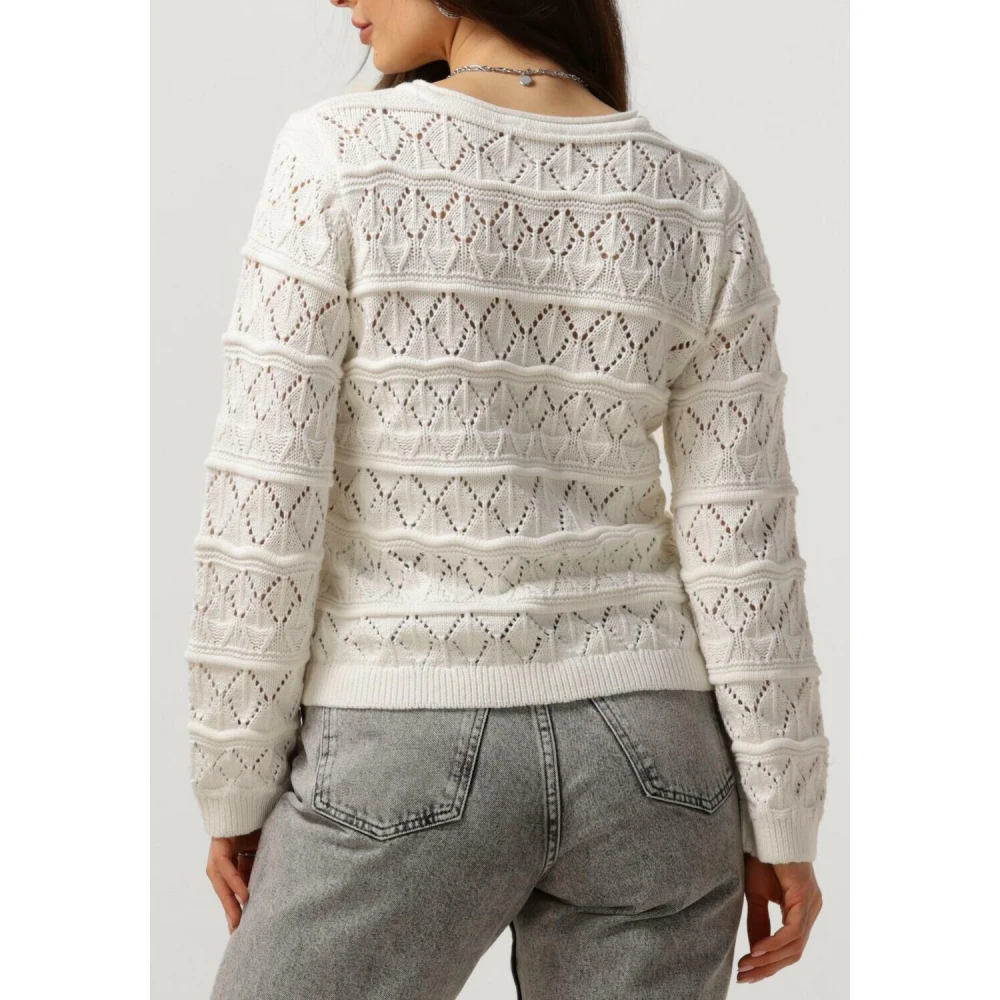 Object Witte Gebreide Pullover Trui White Dames