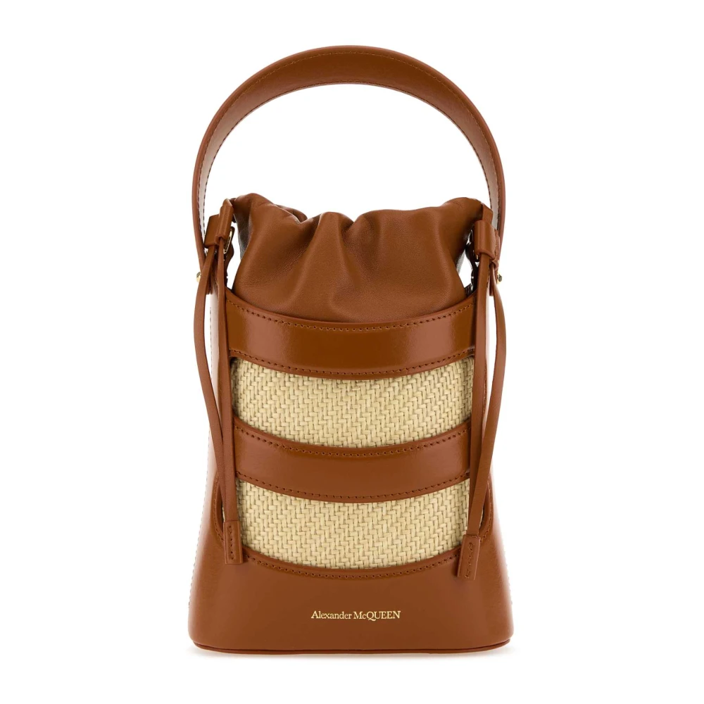Alexander mcqueen Mini The Rise bucket tas Brown Dames