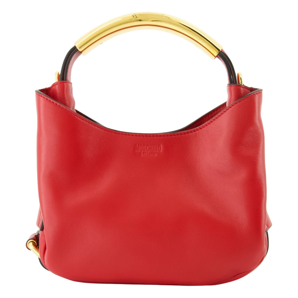 Moschino Women's Red Leather Handle Bag Spring-Summer 2025