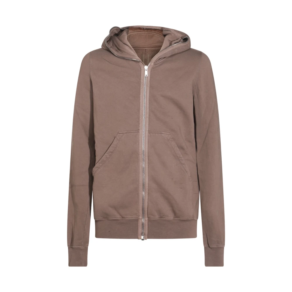 Rick Owens Hooded Zip Sweatshirt Sweaters Brown Heren