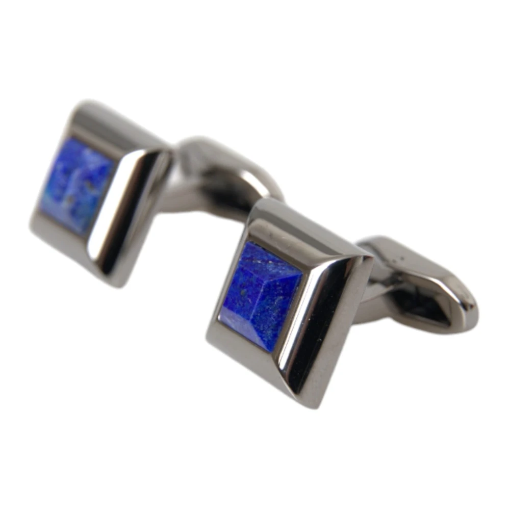 Dolce & Gabbana Kristallen Manchetknopen Zilver Blauw Italiaanse Stijl Gray Heren