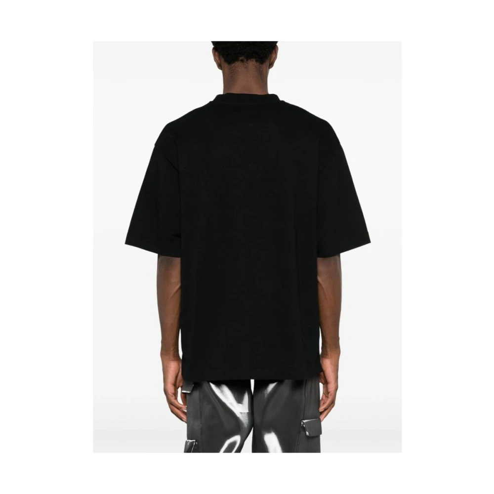 Off White Logo Print Crew Neck T-shirt Black Heren