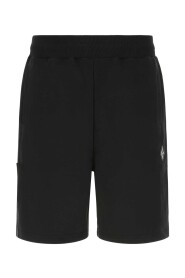 Schwarze Baumwoll -Bermuda -Shorts