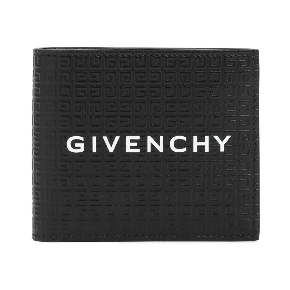 Givenchy Zwarte Leren Portemonnee met GG Patroon Black Heren