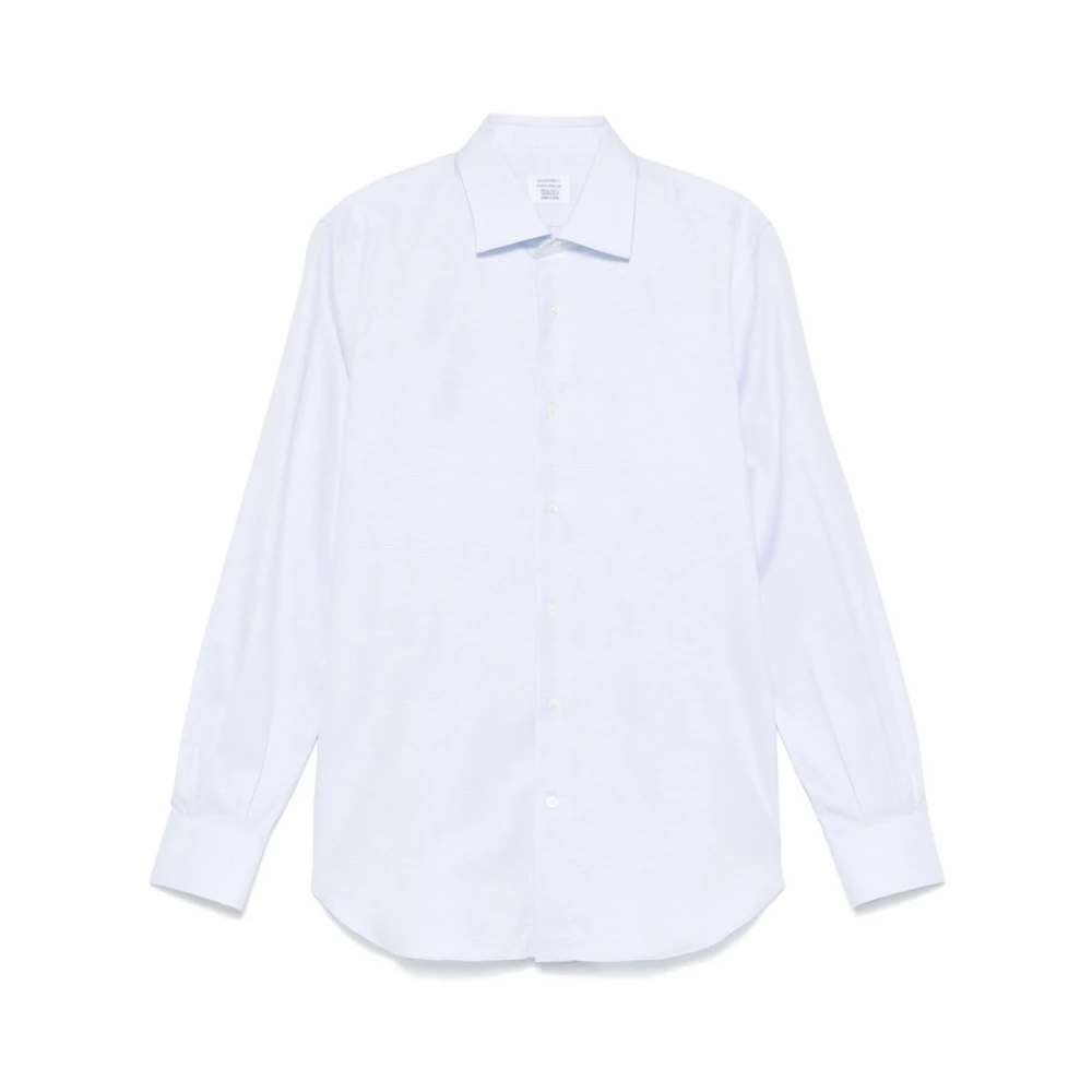 Mazzarelli Babyblauw Overhemd Lange Mouwen Blue Heren