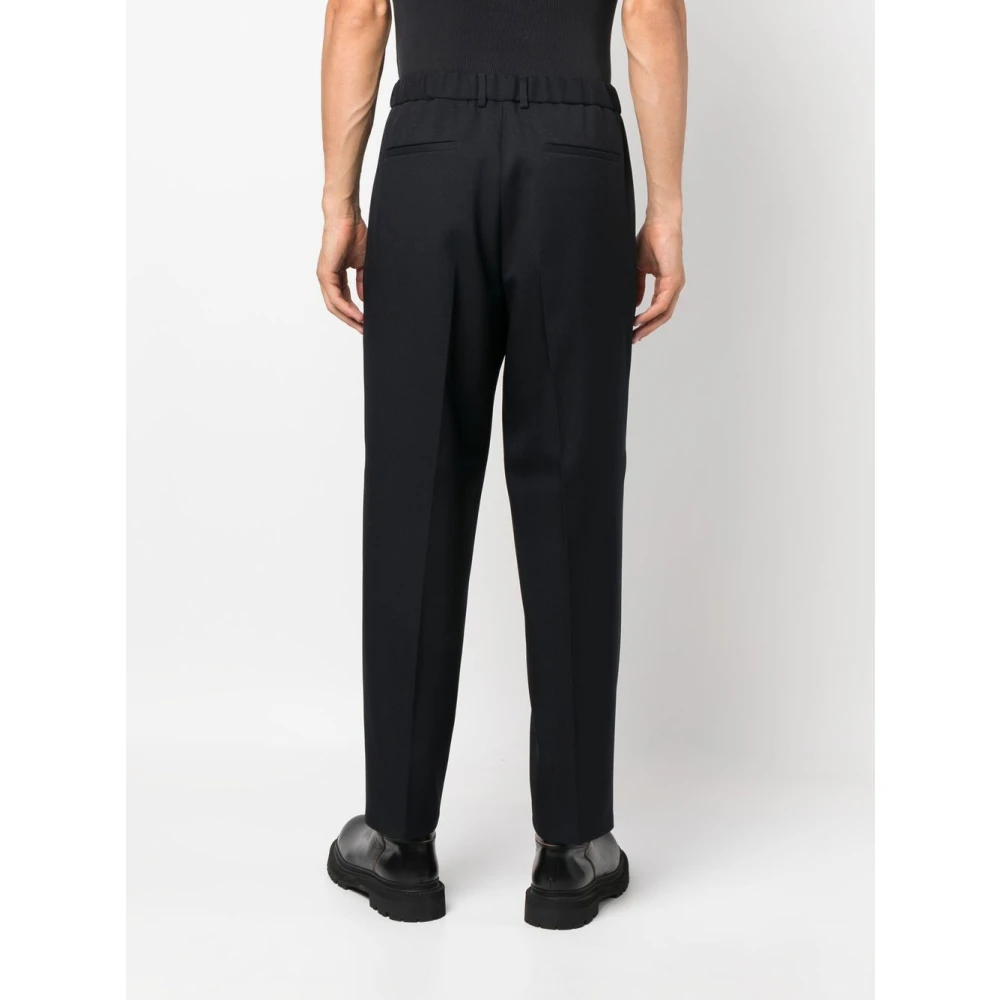 Jil Sander Navy Blauwe Getailleerde Broek Blue Heren