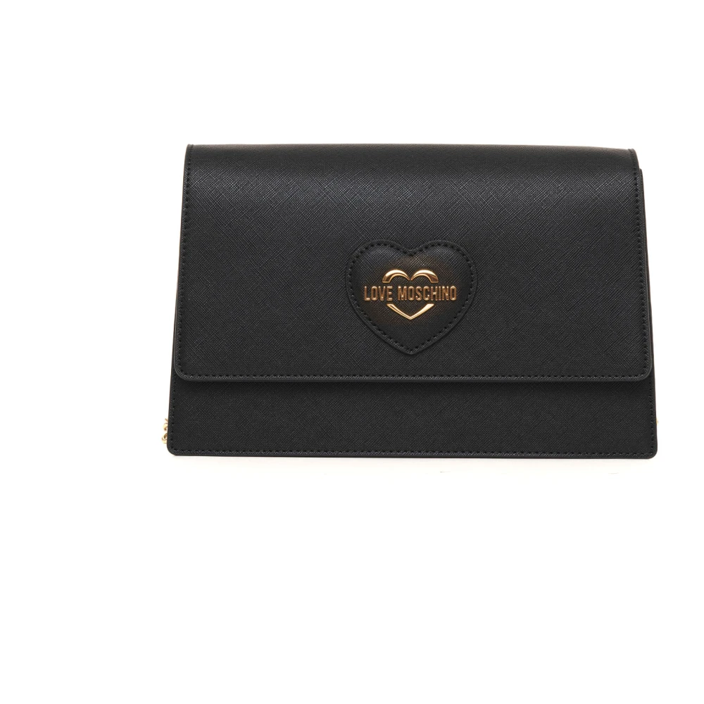 Love Moschino Schoudertas met ketting en voorflap Black Dames