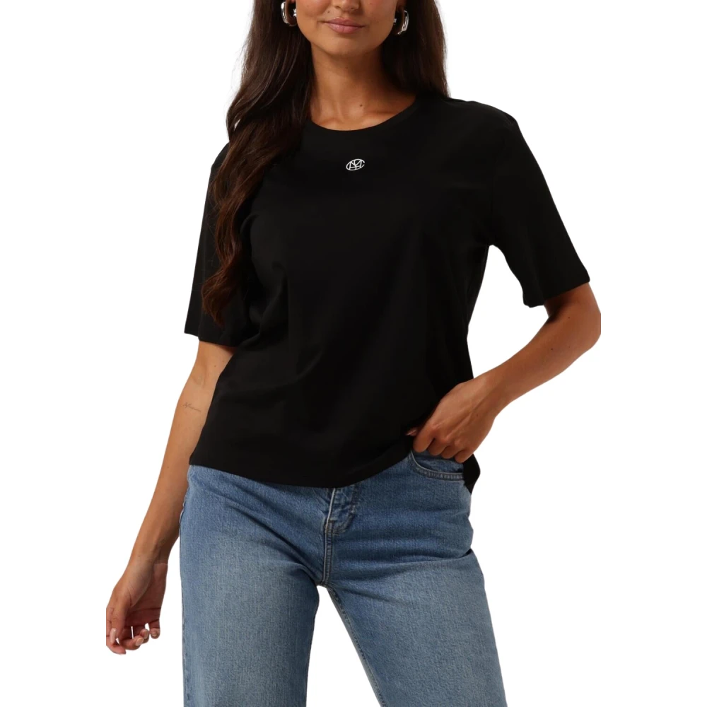moss copenhagen Icon Tee Grijs Casual T-shirt Black Dames