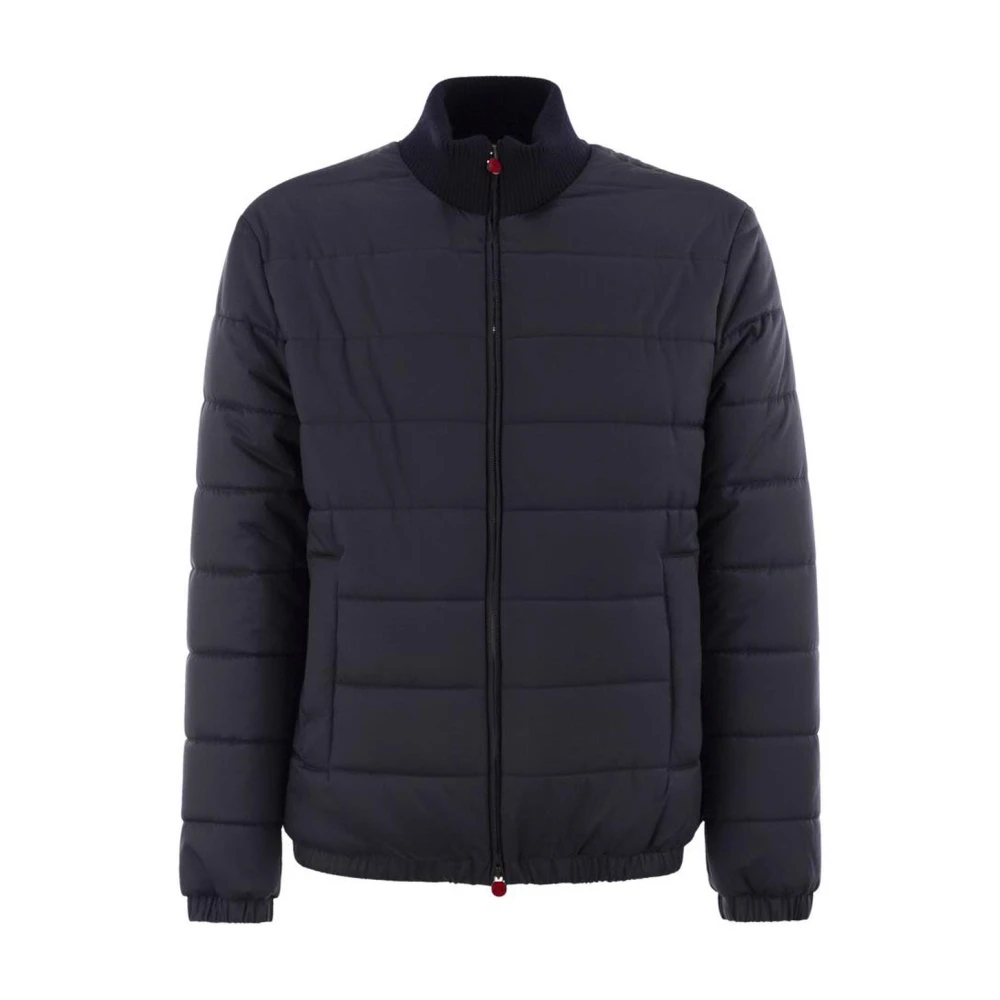 Kiton Blue Winter Jackets, Male, 3XL, Quilted Bomber Jacket