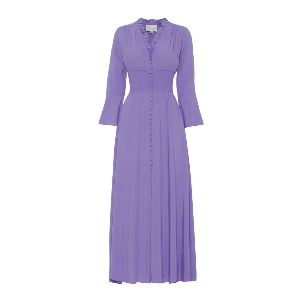 American Dreams Lila Smock Taille Jurk met Uitsnijding Purple Dames