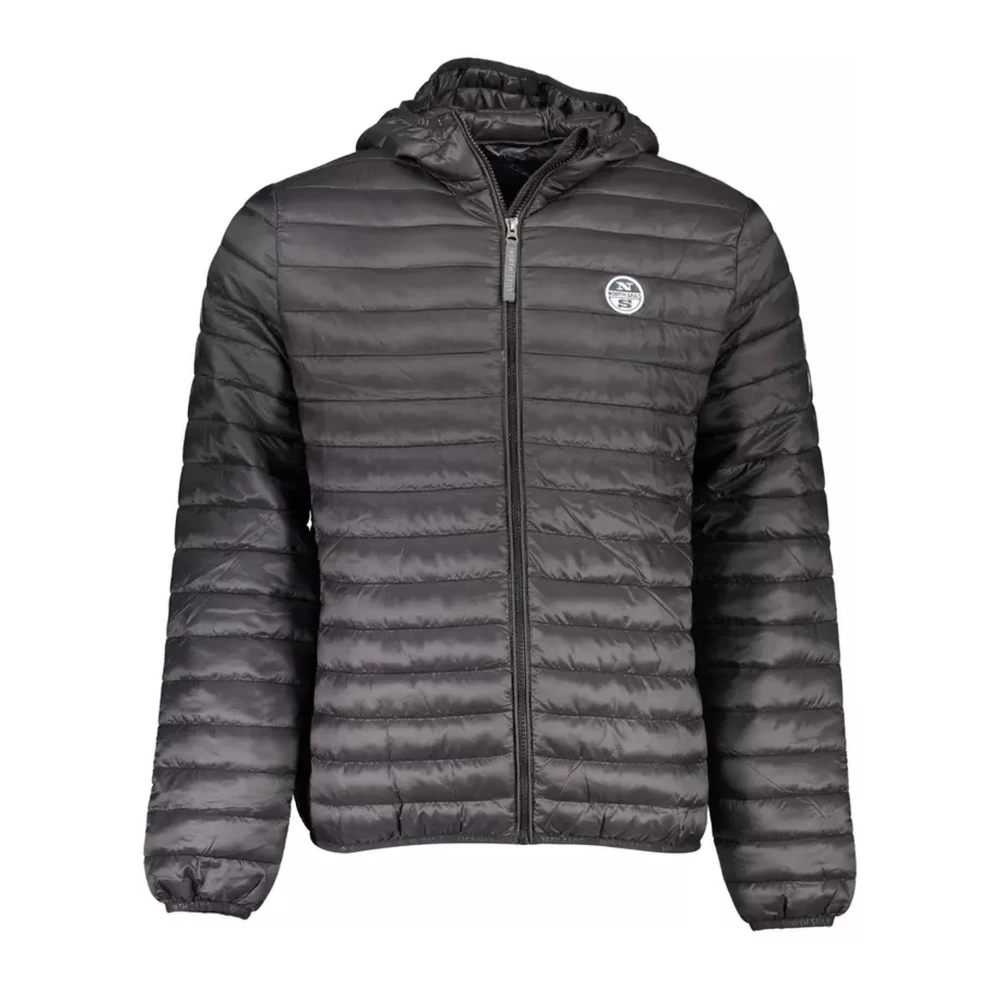 North Sails Men's Black Winter Jackets,, Hooded Polyamide Jacket Medium