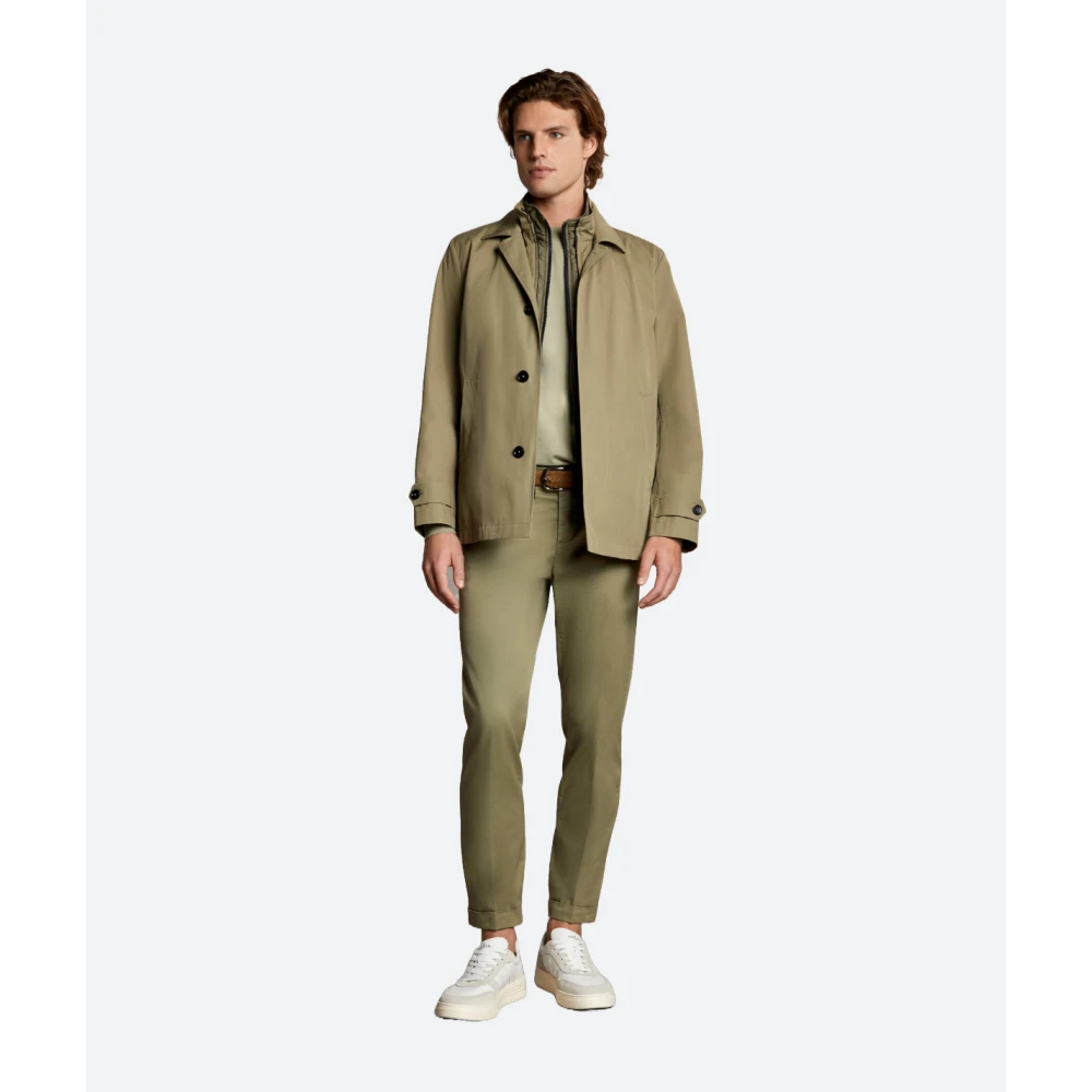Fay Stretch katoenen gabardine broek Green Heren