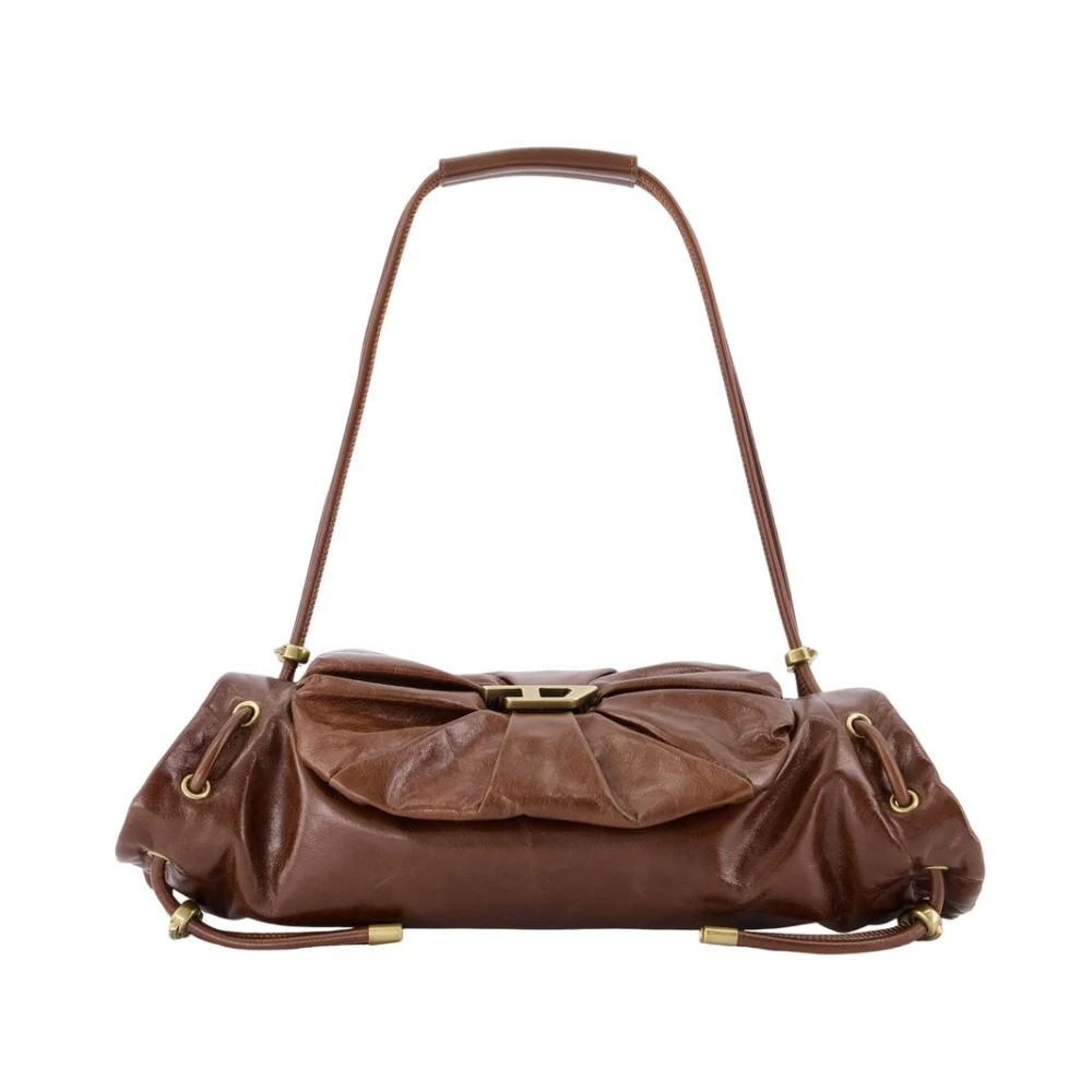 Diesel , Shoulder Bags, Female, Brown, One Size, Scrunch-D Small Shoulder Bag