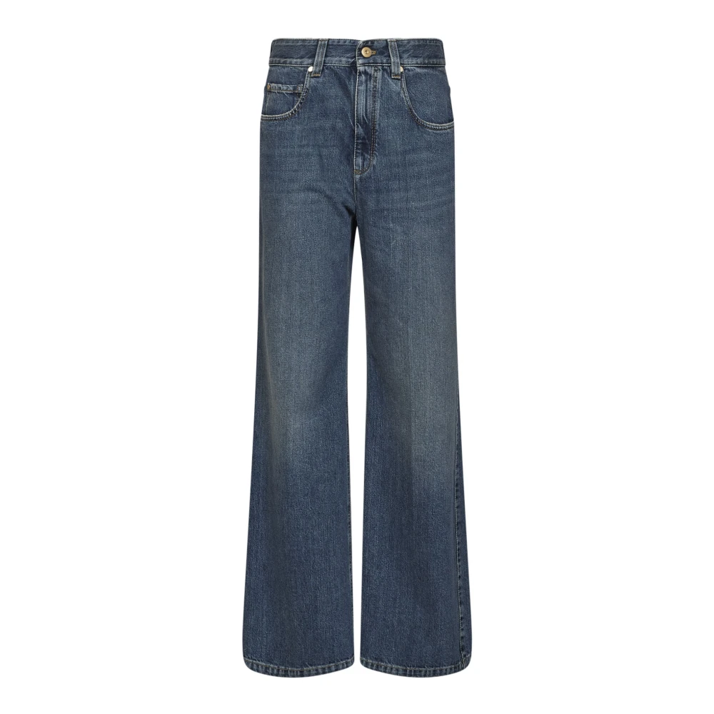 Brunello Cucinelli Women's Blue Flare Jeans, M, The Contemporary Flare Jean