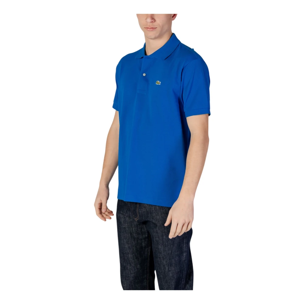Lacoste Blauw Katoenen Poloshirt met knoopsluiting Blue Heren
