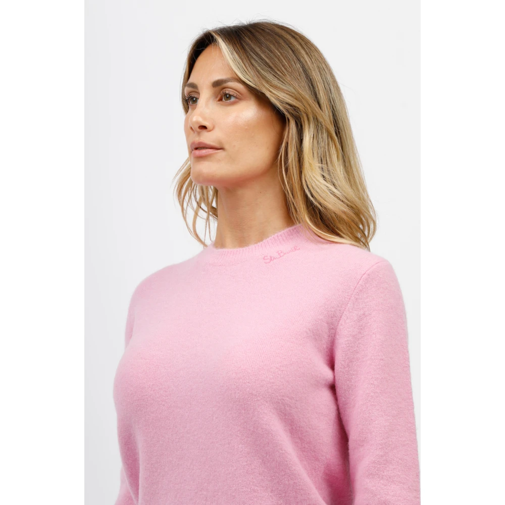 MC2 Saint Barth Sorbonne Ronde Hals Shirt Pink Dames