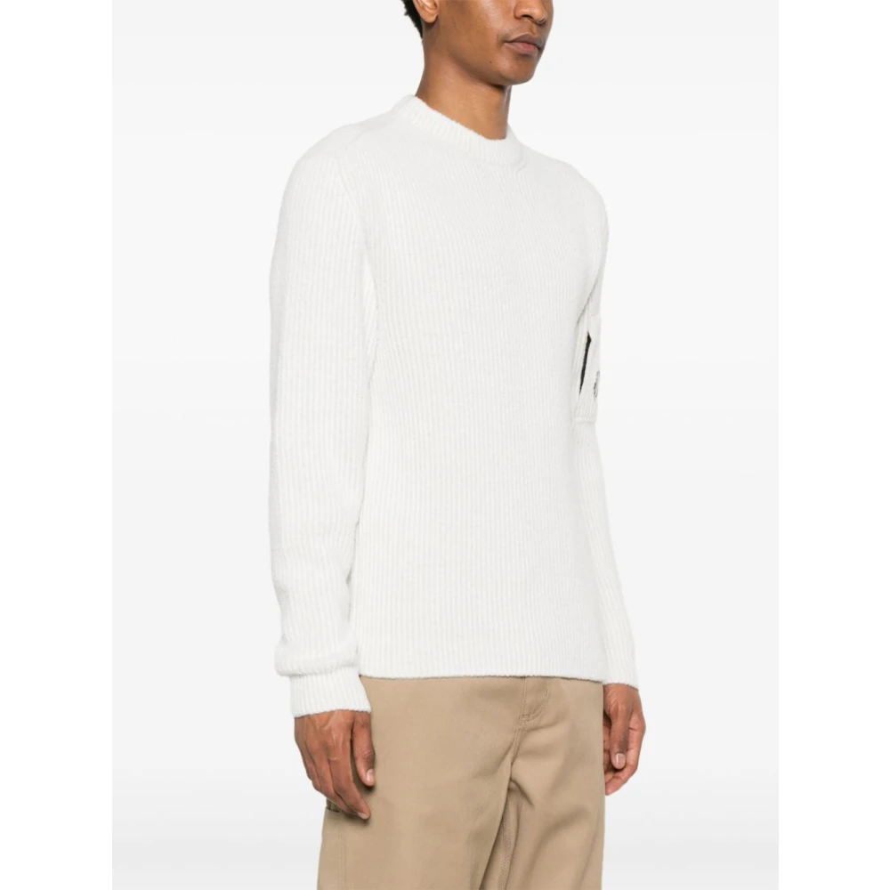 C.P. Company Gebreide Pullover M12 Stijl White Heren