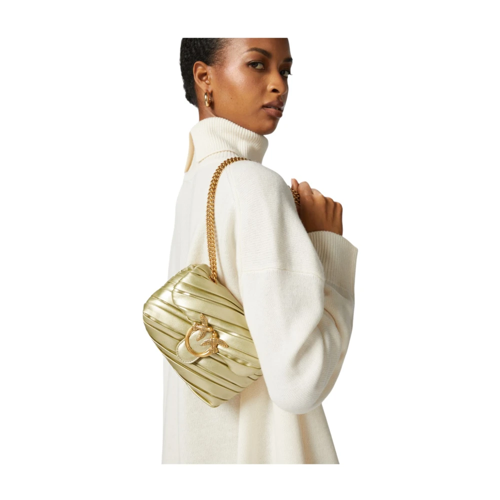 pinko Stijlvolle Leren Tas Yellow Dames