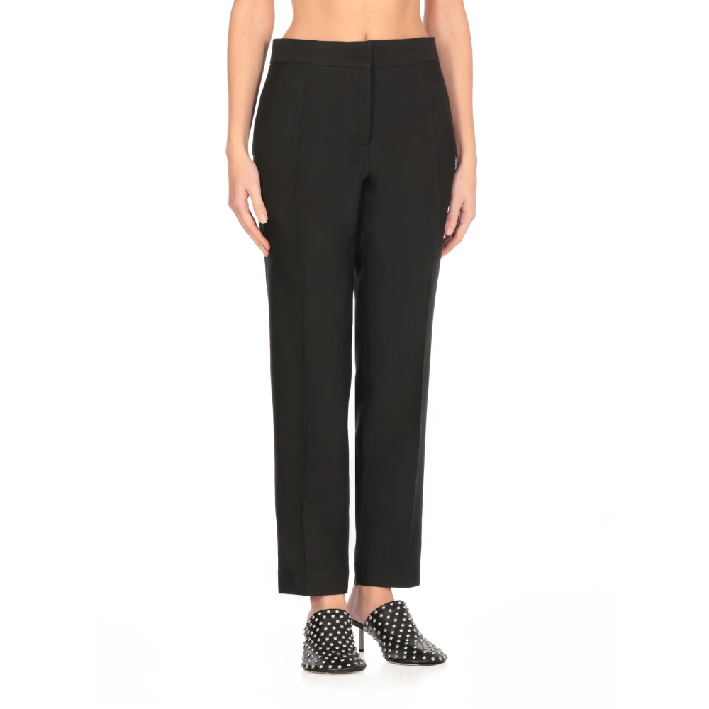 Jil Sander Zwarte op maat gemaakte broek met zakken Black Dames