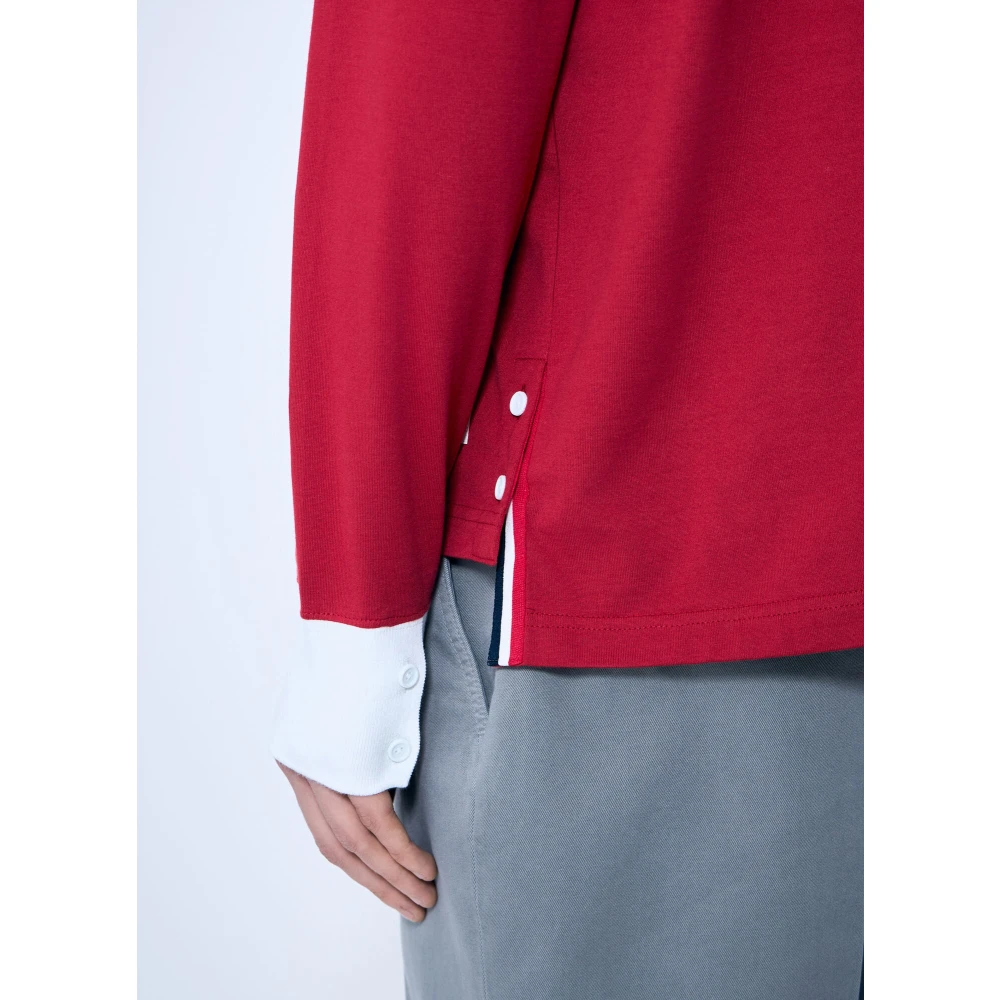 Thom Browne Handtekening Four-Bar Rugby Jersey Top Red Heren