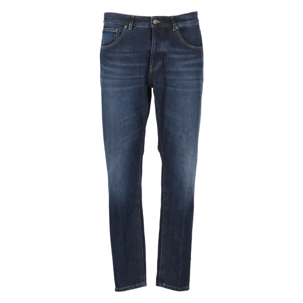 Dondup Blauwe Katoenen Jeans met Logo Blue Heren