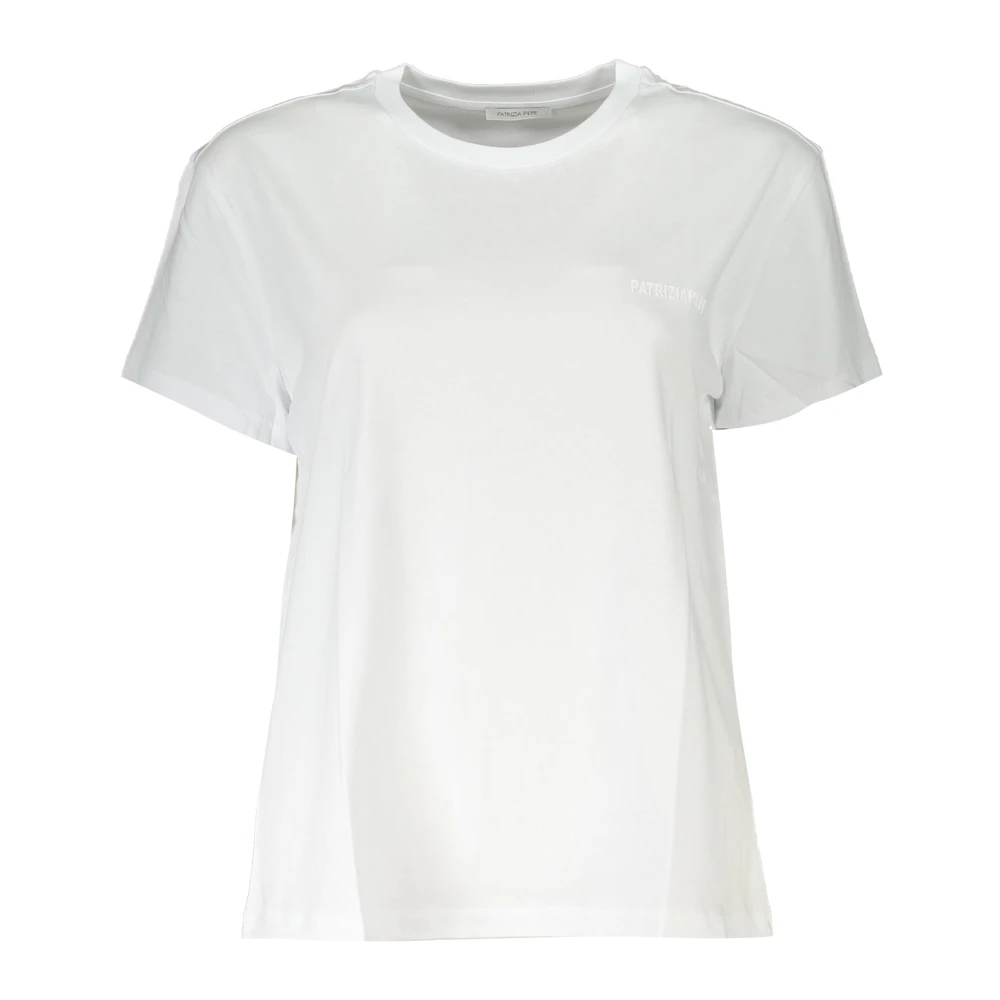 PATRIZIA PEPE Chique Ronde Hals T-shirt van Biologisch Katoen White Dames