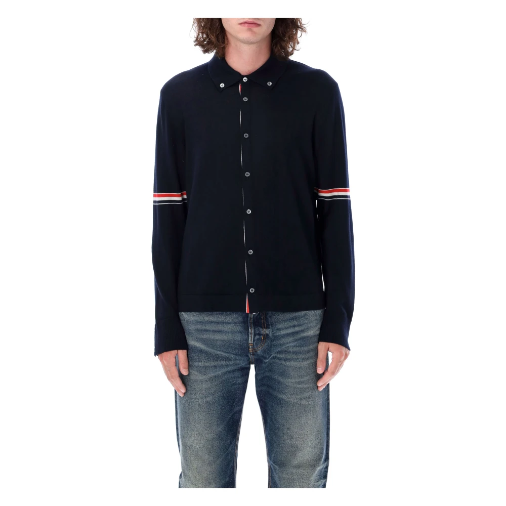 Thom Browne Navy Gebreide Kleding Sweater Aw24 Blue Heren