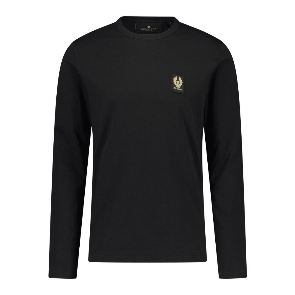 Belstaff Men's Black Logo Long Sleeve Shirt Classic Fit Small