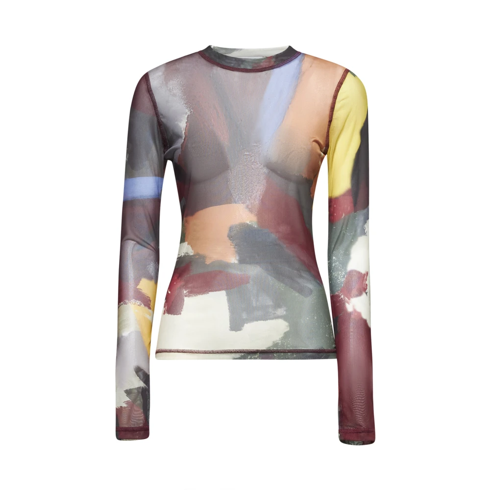 JW Anderson Abstract Print Crewneck Sweater Groen Multicolor Dames