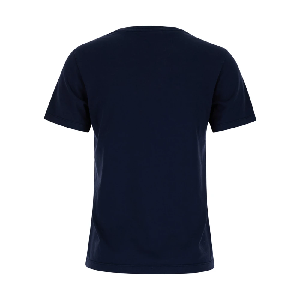 Maison Kitsuné Fox Head Patch Tee Shirt Blue Dames