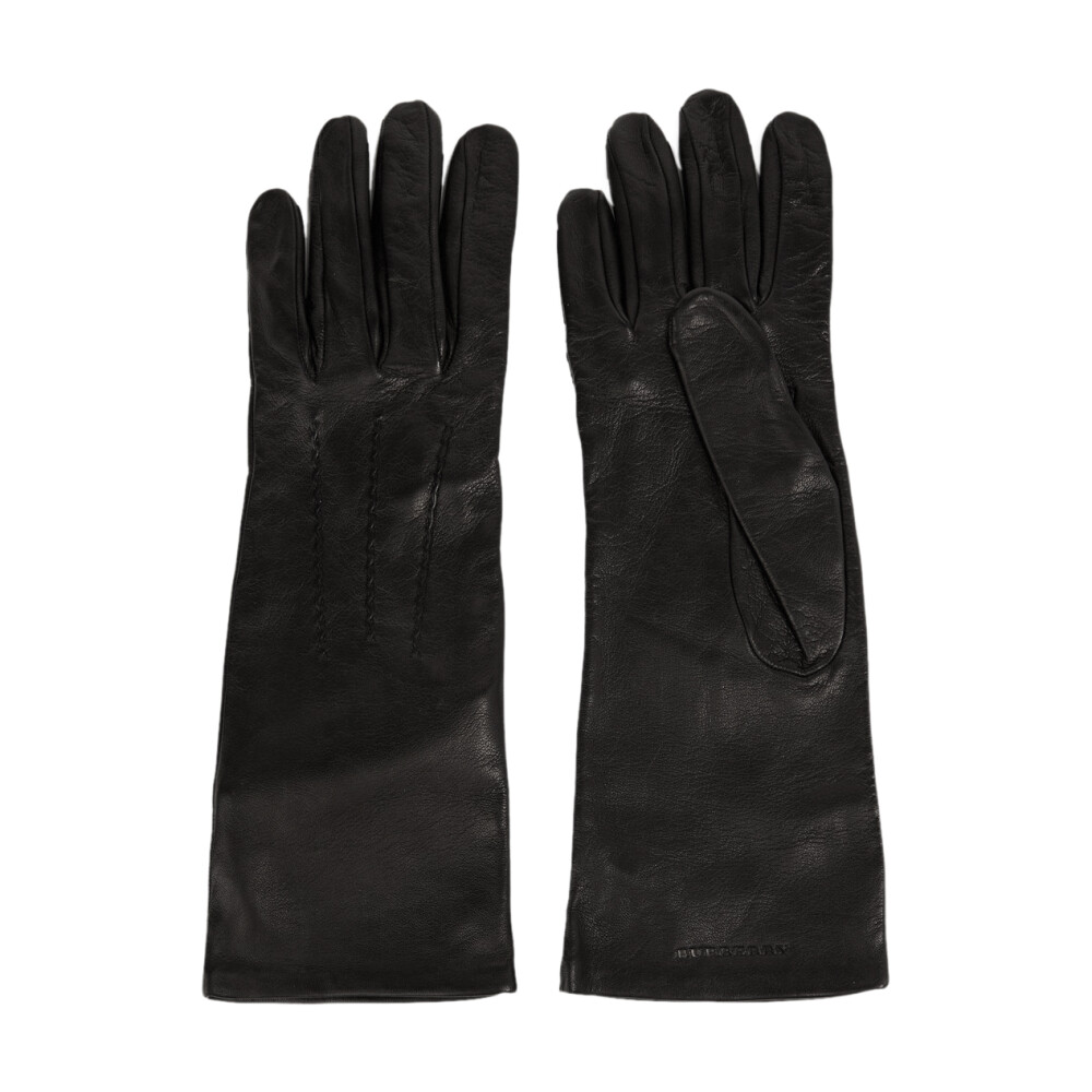 Stylish Leather Gloves with Embossed Logo Burberry Gloves Miinto