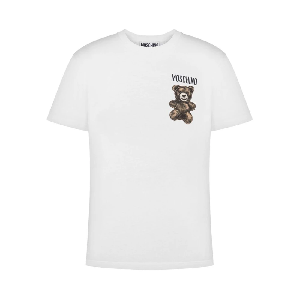 Moschino Witte Teddy Bear Crew Neck T-shirt White Heren
