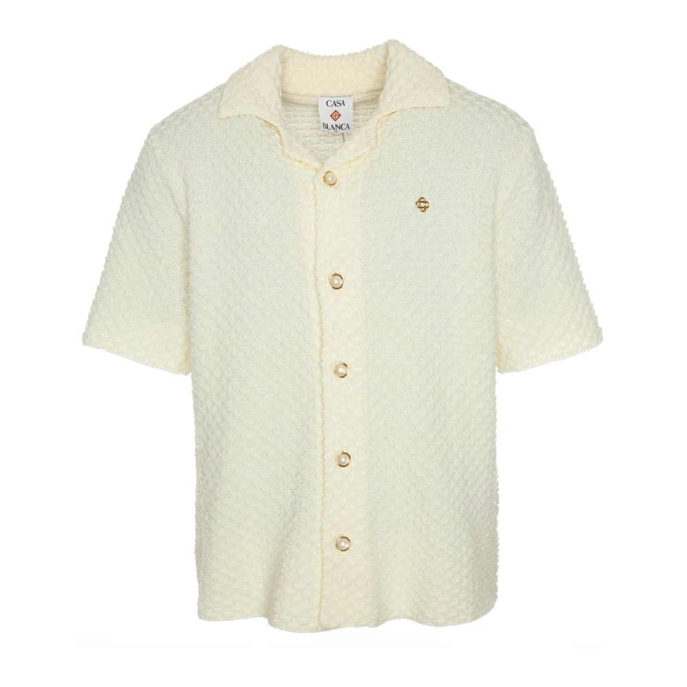 Casablanca Zomer Polo Gebreid Shirt met Knoopsluiting Beige Heren