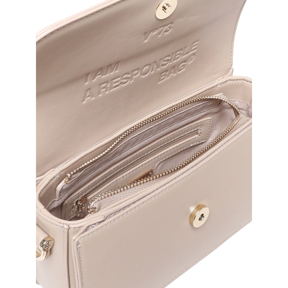 V73 Beige Schoudertas met Afneembare Band Beige Dames
