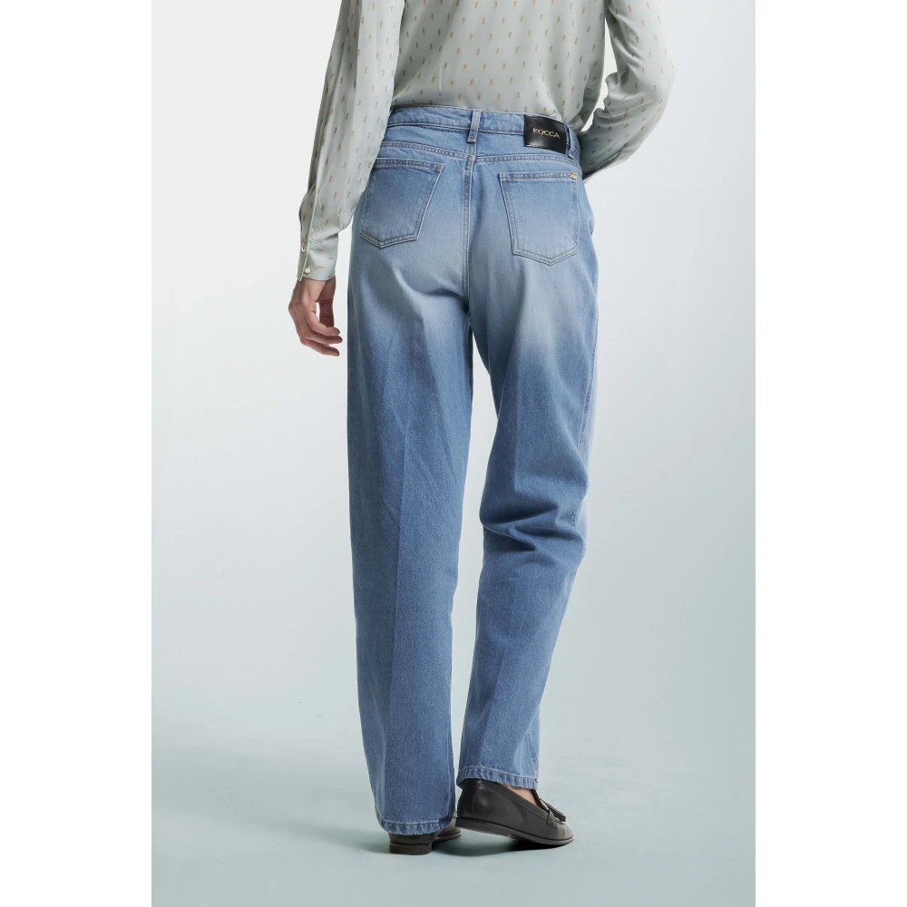 Kocca Stone-Washed Straight Leg Jeans Blue Dames