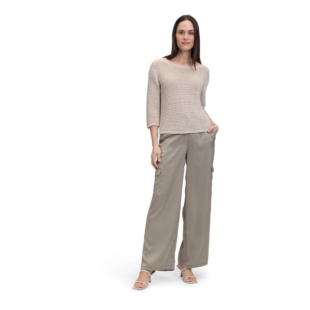 Betty Barclay Chunky Gebreide Trui met 3 4 Mouwen Beige Dames