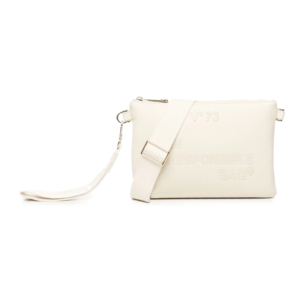 V73 Women's Beige Cross Body Bags, One Size, White Shoulder Bag With Zip Closure