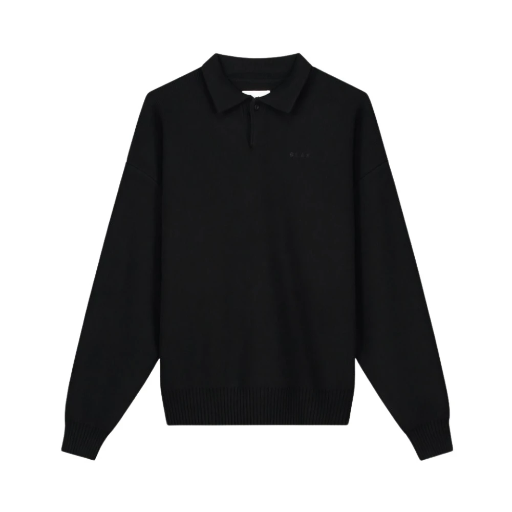 Olaf Hussein Gebreide Polo Shirt Black Heren