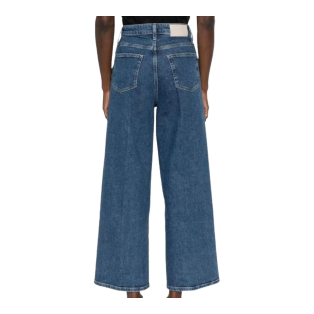 Calvin Klein Hoge taille wijde enkelblauwe jeans Blue Dames