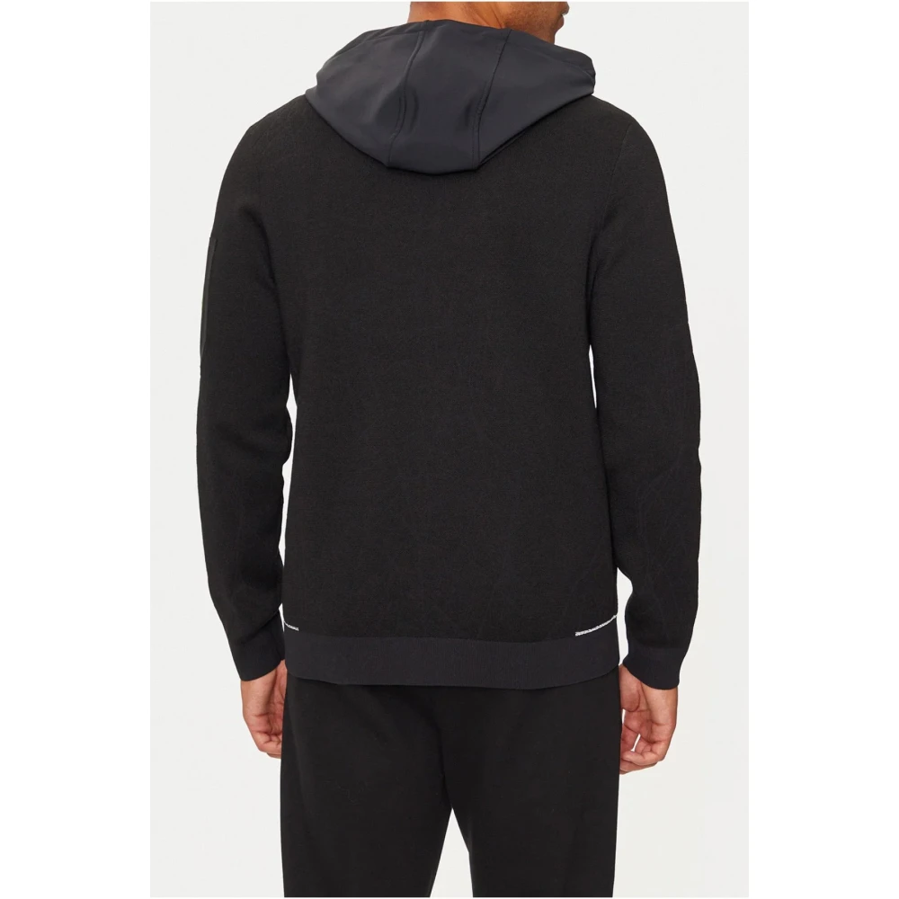 Hugo Boss Zwarte rits hoodie Patch Logo Black Heren
